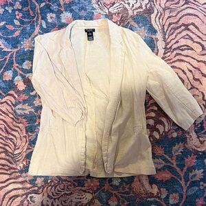Soho Apparel Cream Linen Blend Top